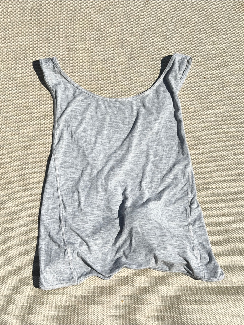 Lulu Lemon Open Back Light Gray Workout Tank Top